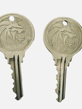2 Las Vegas MGM Grand Hotel Keys Same Room Number #1425 Lion Vintage 1970s